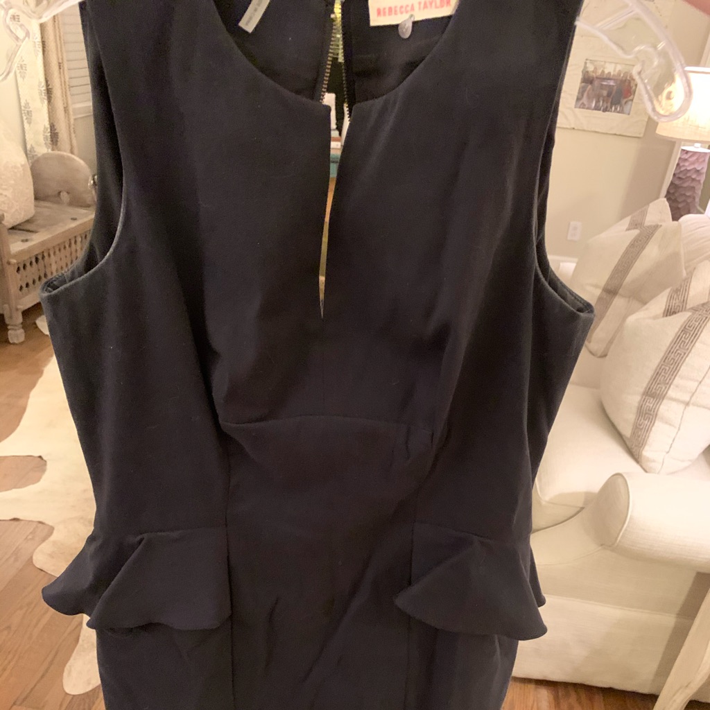 Rebecca Taylor Black Dress With Peplum